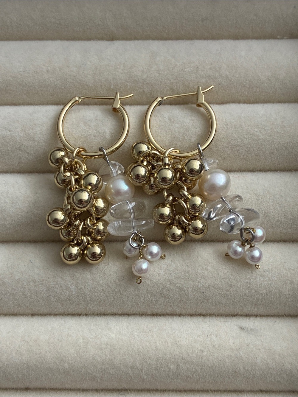 3-in-1 Convertible Pearl & Crystal Hoop Earrings
